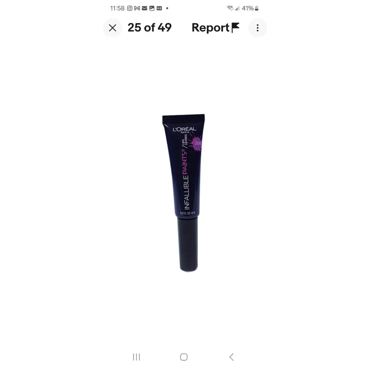 L`oreal Infallible Paints Lip Color 308 Navy Spy Pack OF 15 by L'Oréal