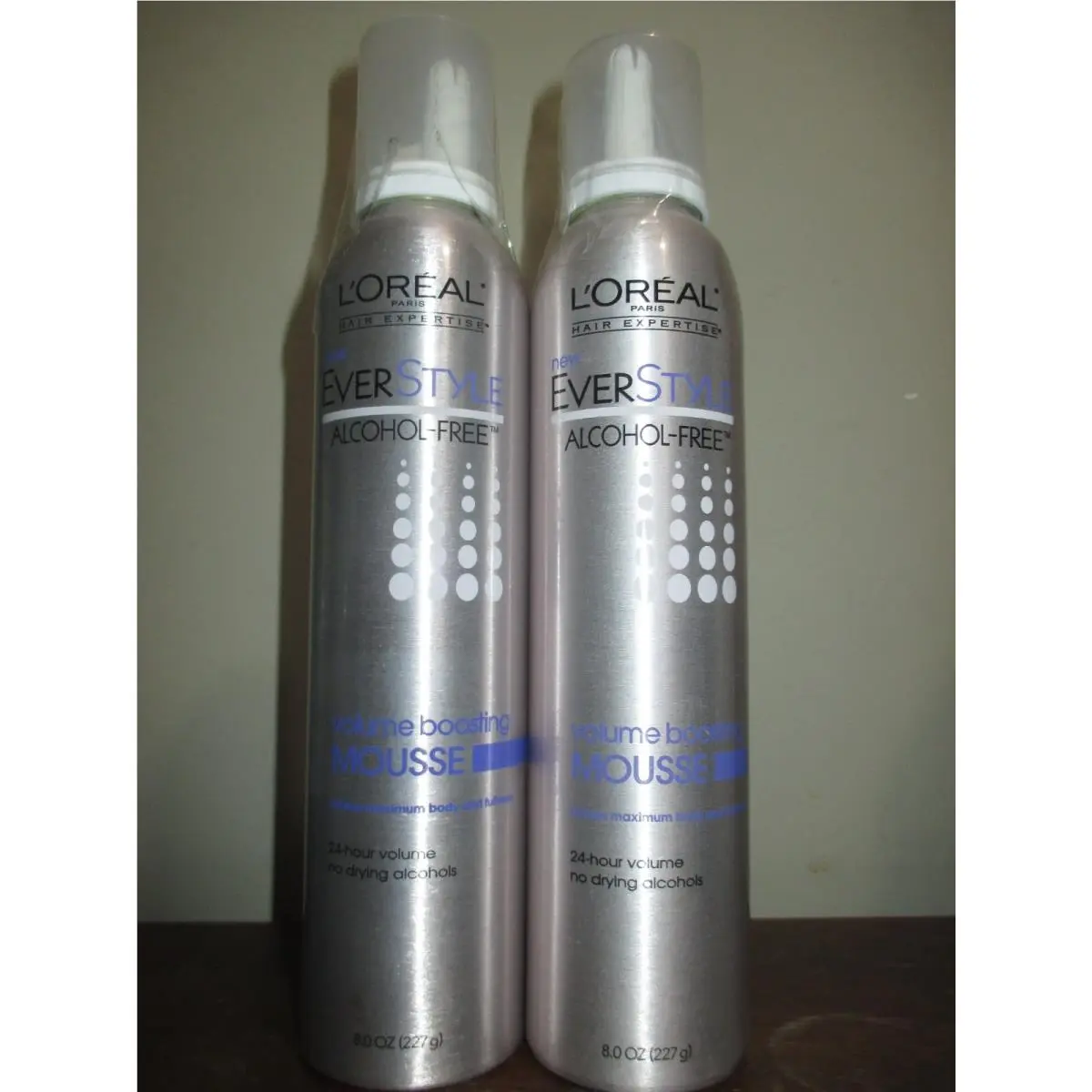 2x L`oreal Everstyle Mousse Volume Boosting 24 Hour Alcohol-free 8 oz by L'Oréal