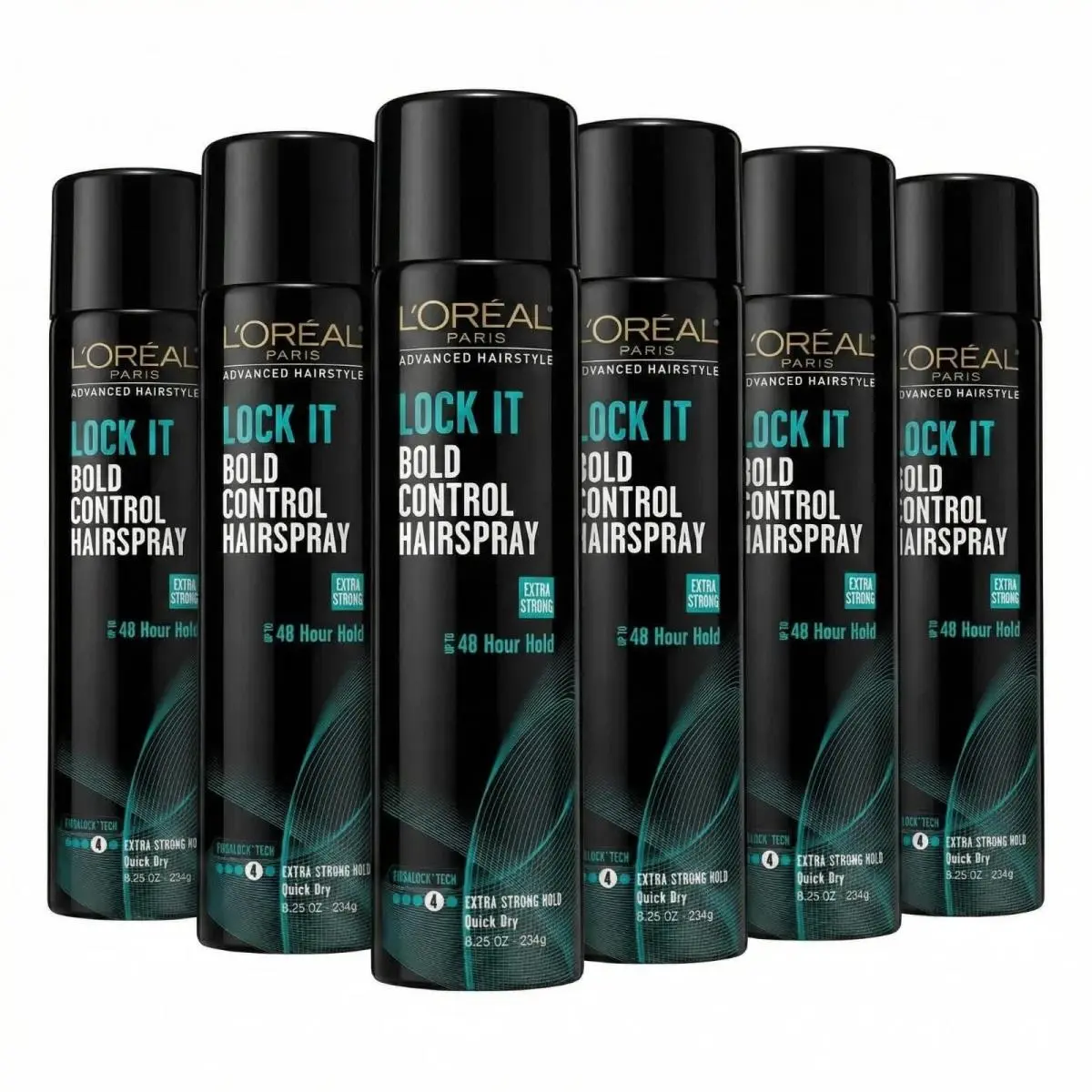 L`oreal Paris Lock It Bold Control Hairspray 8.25 oz Pack of 6 - 48H Hold by L'Oréal