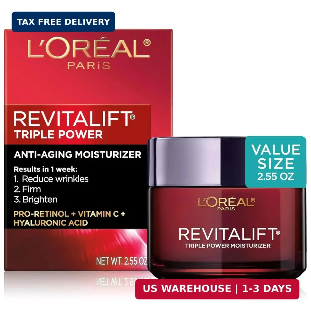 L`oreal Paris Revitalift Triple Power Face Cream 2.55 oz Pack May Vary by L'Oréal