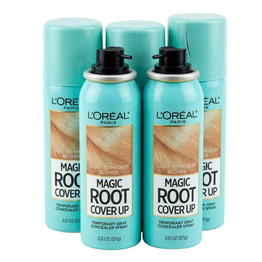 5 Pack L`oreal Magic Root Cover Up Spray Light To Medium Blonde 2oz Damaged Caps by L'Oréal