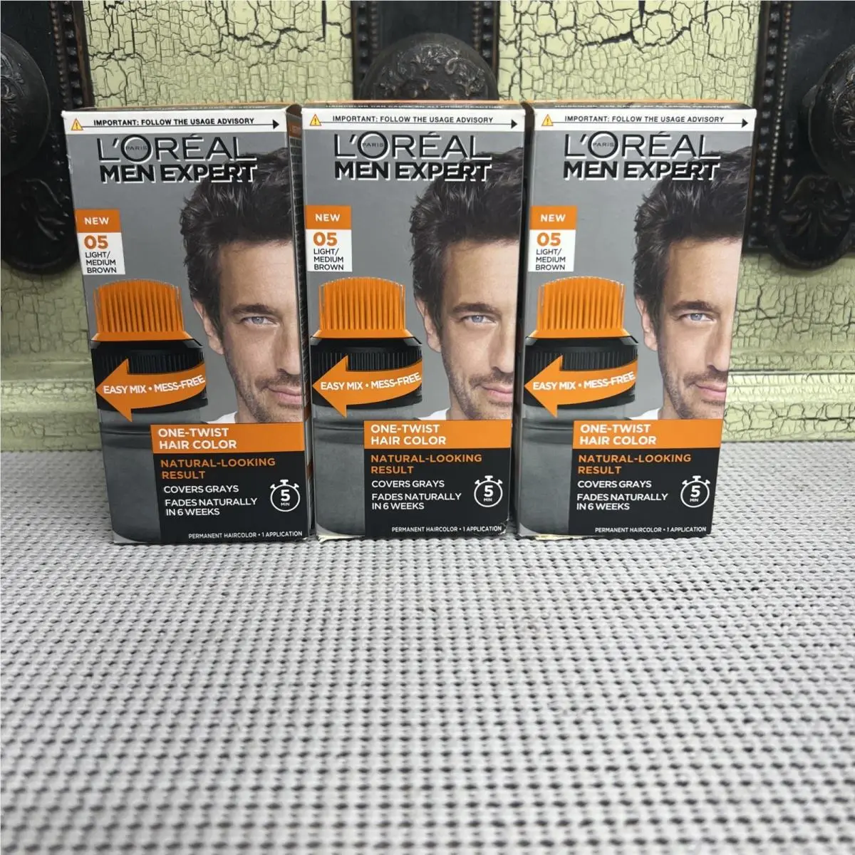 L`oréal 3-Pack L’oréal Men Expert One-twist Hair Color 05 Light Medium Brown Gray Cover by L'Oréal