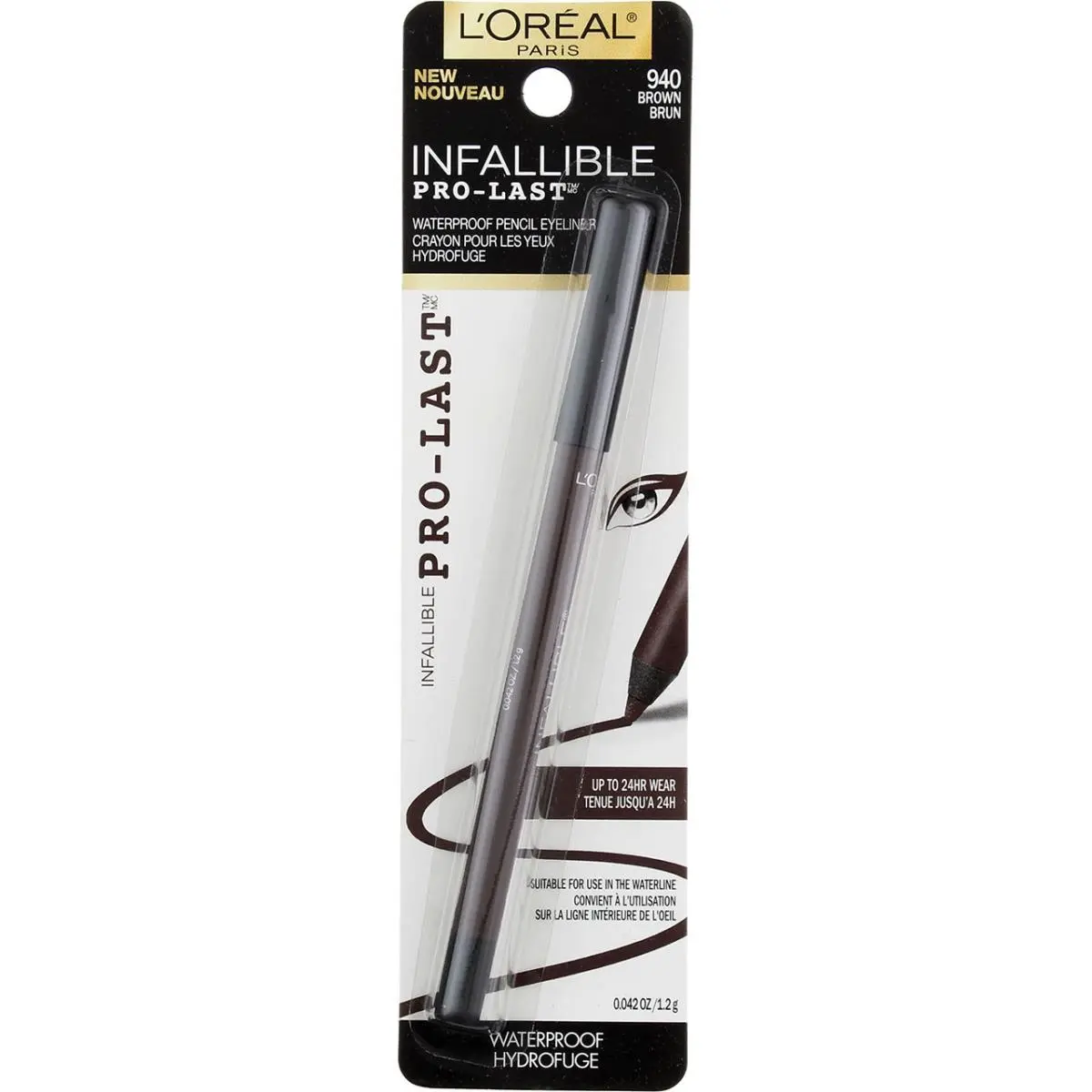 4 Pack L`oreal Paris Infallible Pro-last Eyeliner Pencil Brown 940 by L'Oréal