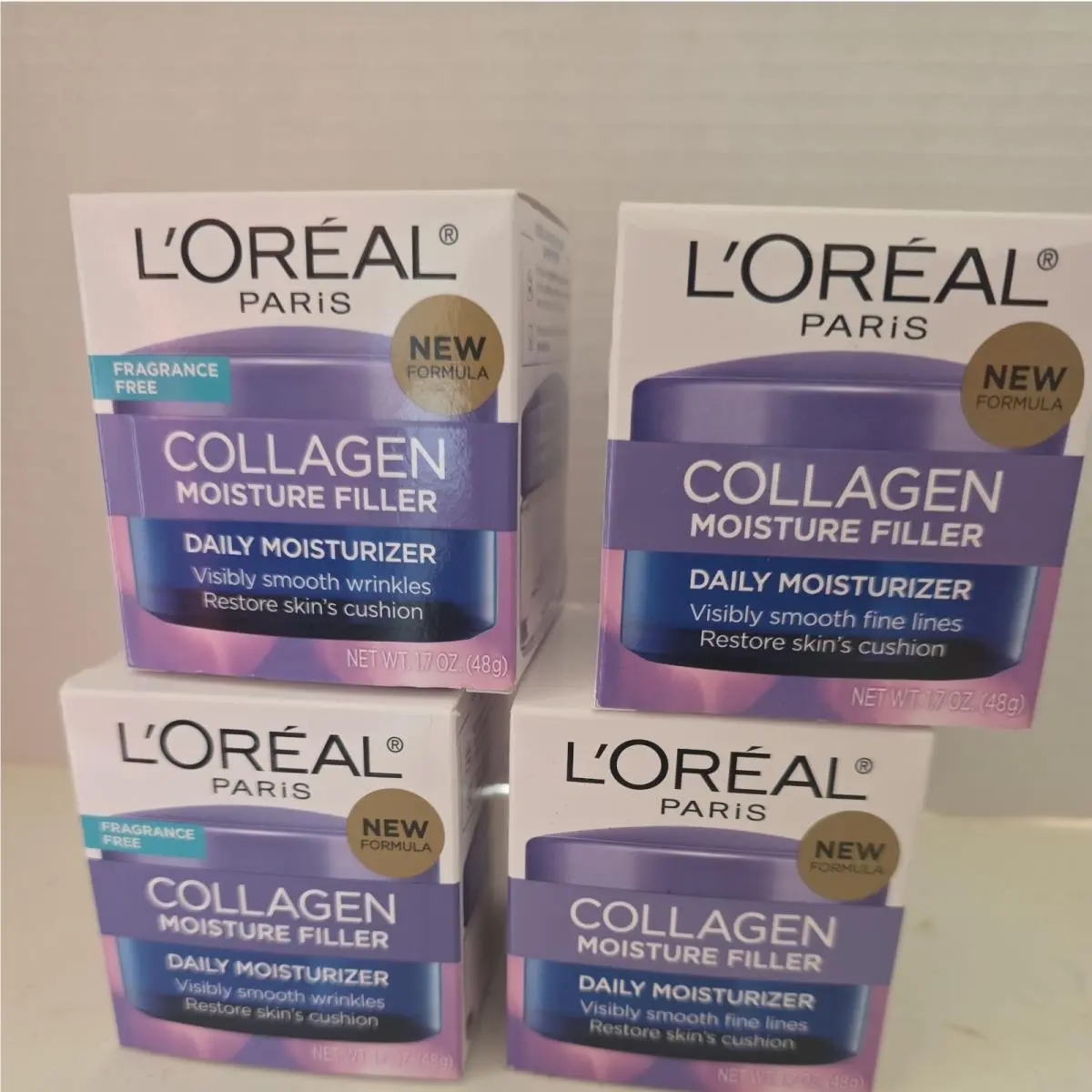 4 Pack L`oreal Paris Collagen Moisture Filler Daily Moisturizer 1.7oz by L'Oréal