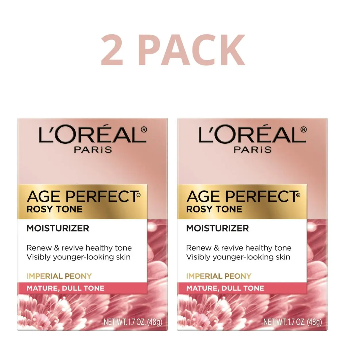 L`oreal Paris Age Perfect Rosy Tone Daily Face Moisturizer 1.7 oz 2 Pack by L'Oréal