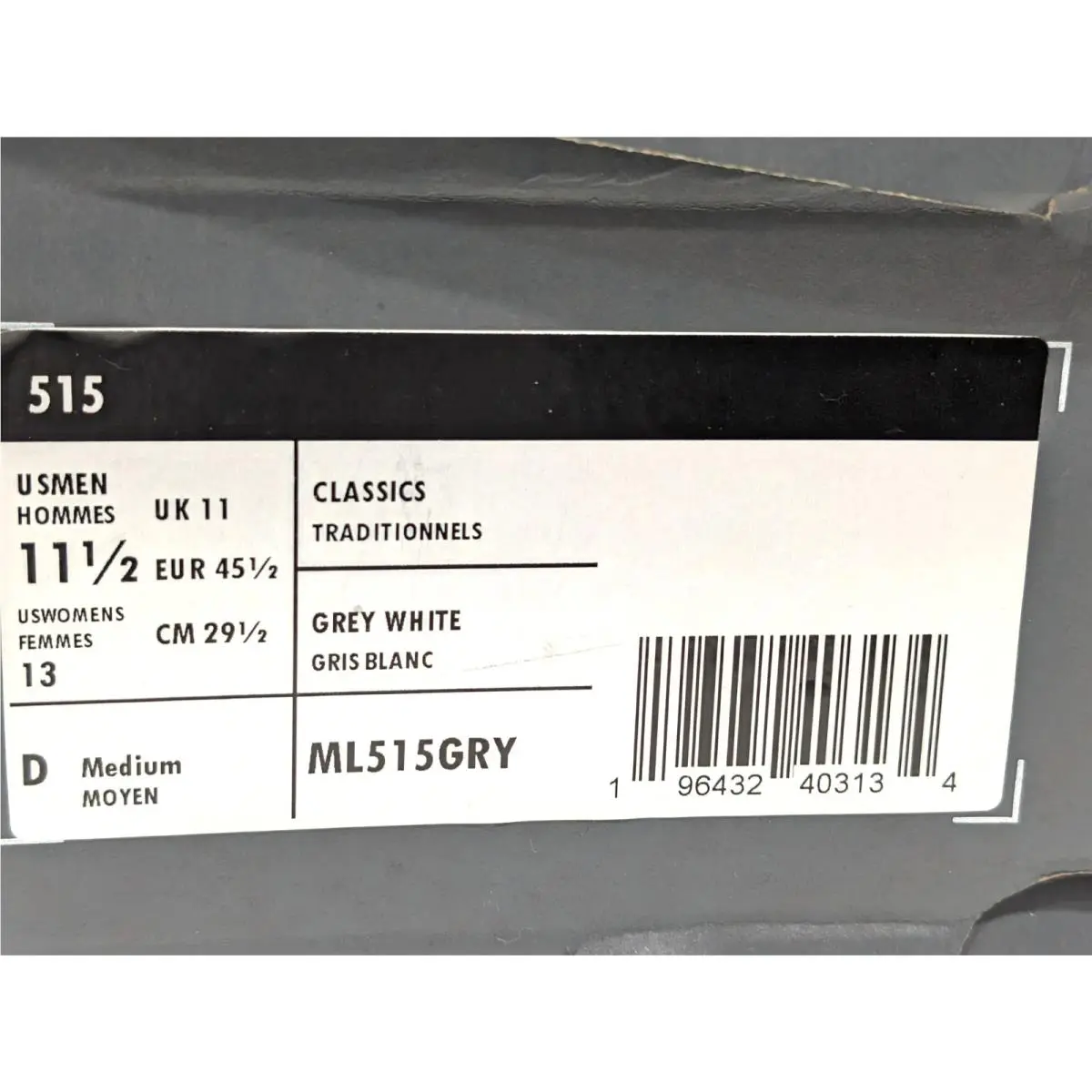 New Balance shoes - New Balance 515v3 - ML515GRY - Grey/White 9