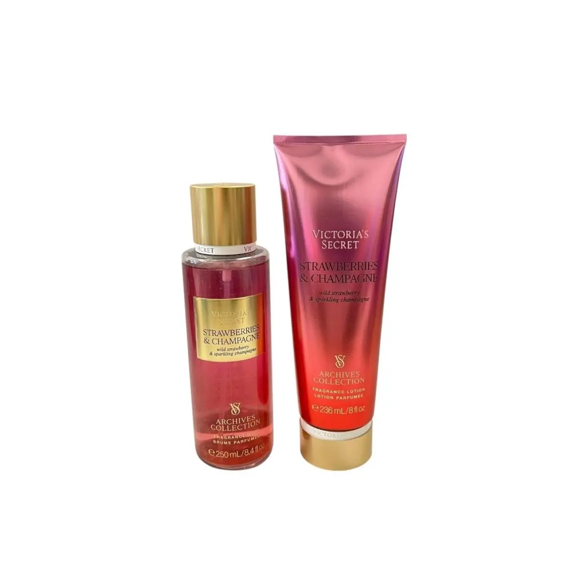 Victoria`s Secret Strawberries Champagne Mist and Body Lotion Set