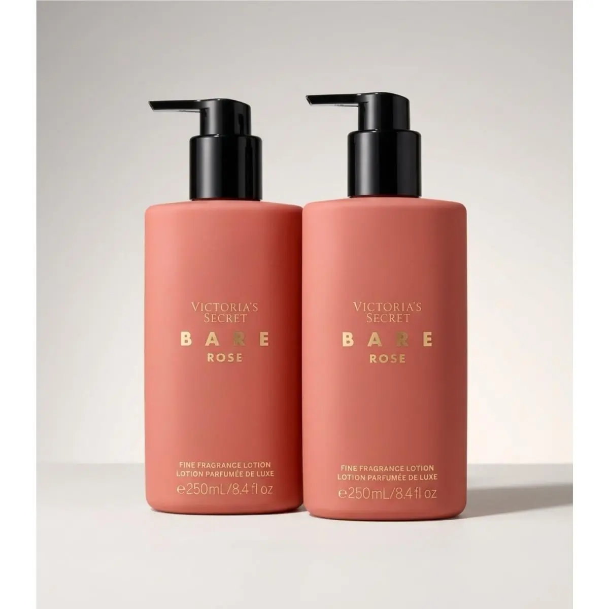 Victoria`s Secret Bare Rose Fine Fragrance Lotion 8.4 oz / 250 ml Set of 2