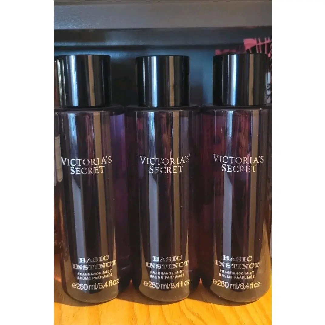3 pc Victoria`s Secret Basic Instinct Fragrance Mist/body Spray 8.4 oz Each
