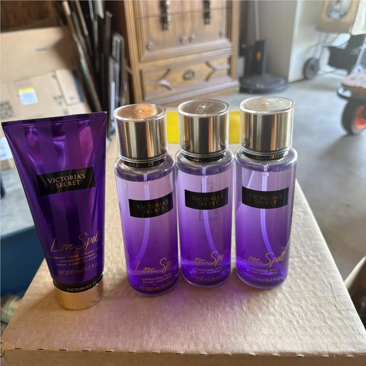 3-Victoria`s Secret Love Spell Fragrance Mist Duo 250ml/8.4 fl oz + 6.7 Lotion