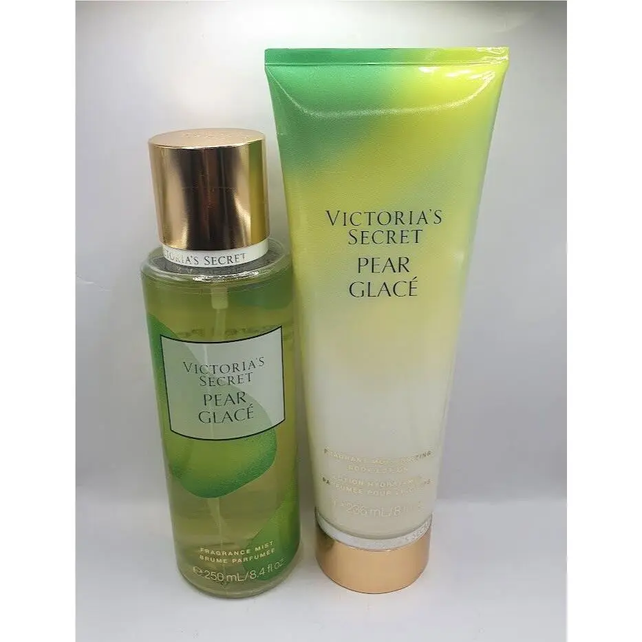 Victoria`s Secret Pear Glace Body Mist Lotion Set OF 2