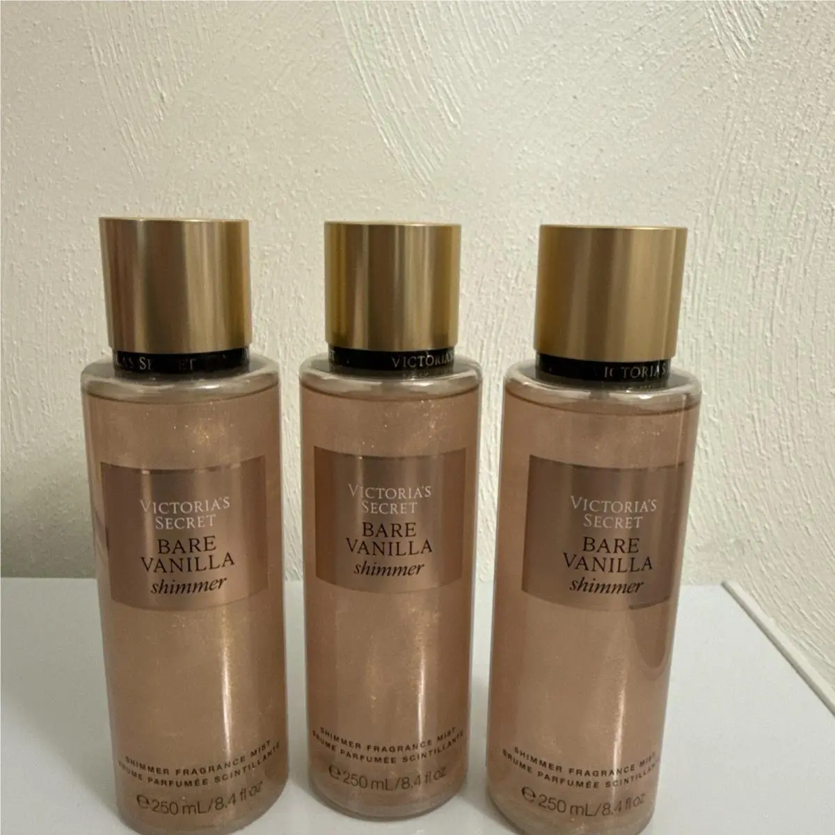 Set of 3 Victoria Secret Fragrance Mist Body Spray Bare Vanilla Shimmer