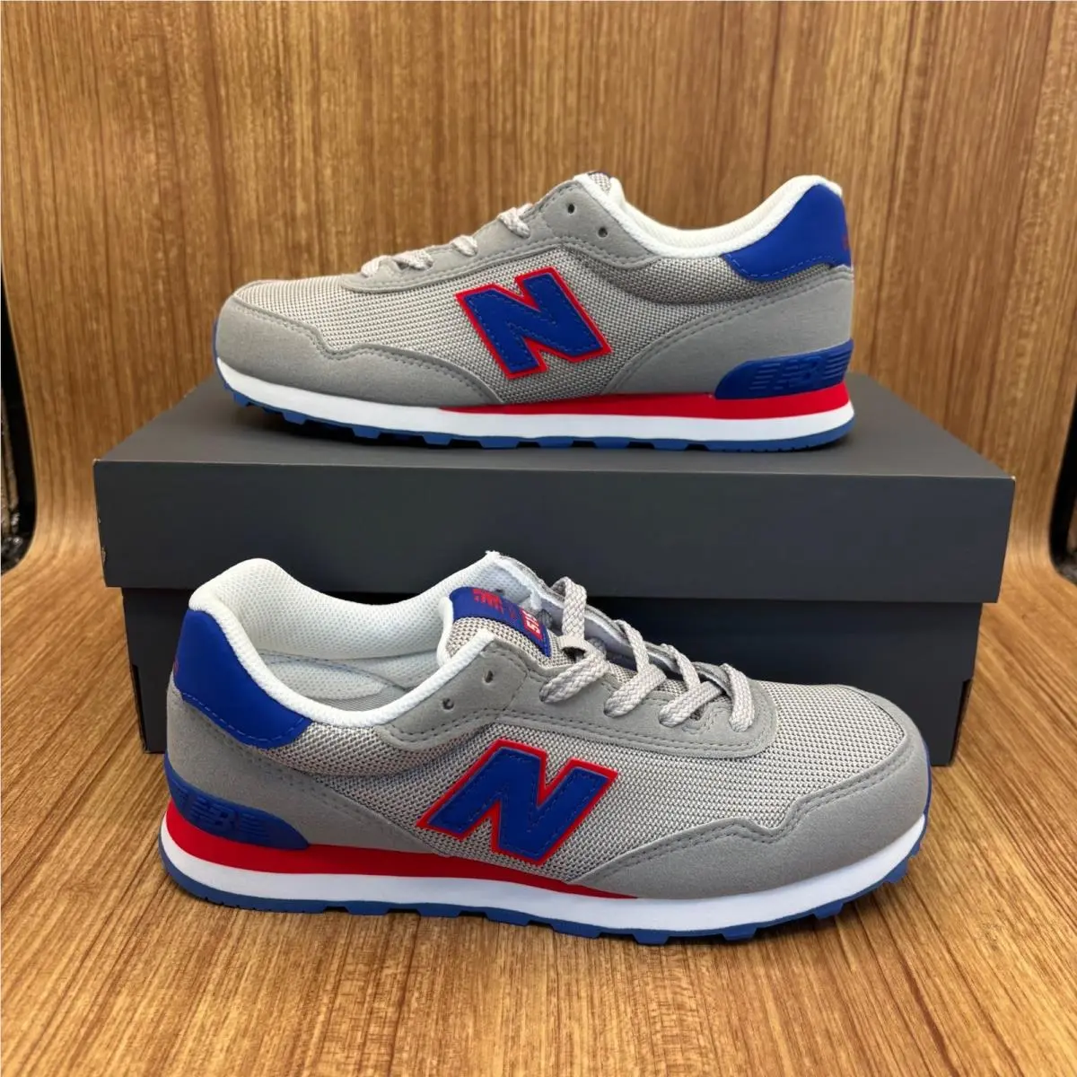 515 Sneakers Kids Size 4 Grey Blue Red GC515KG Athletic Shoes by New Balance