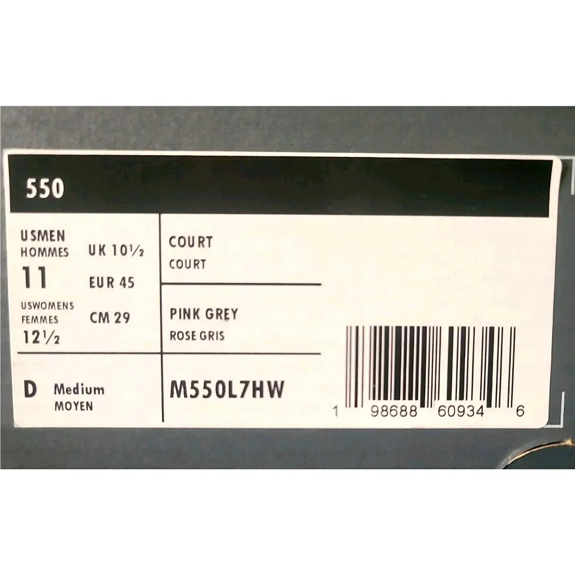 New Balance shoes - New Balance 550 - M550L7HW - PINK GREY (UPC: 198688609346) 5
