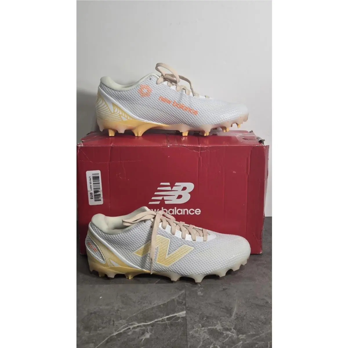 Freezelx v5 Lacrosse Cleats Women SZ10 Med Width White Orange by New Balance
