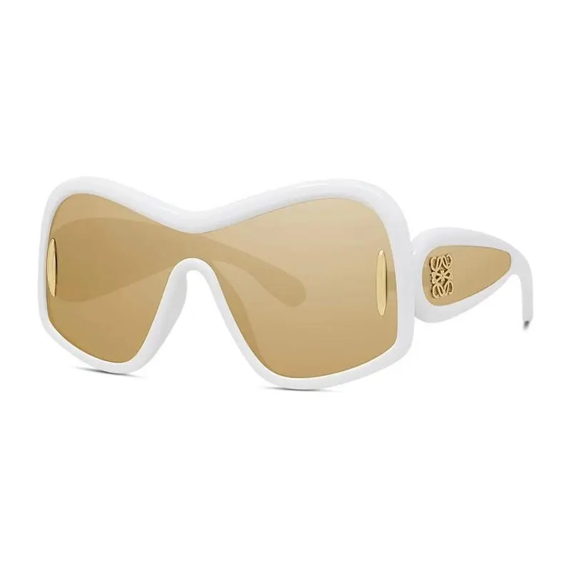 LW40131I 25G Women’s Sunglasses White Gold Brown Mirror Lens by Loewe