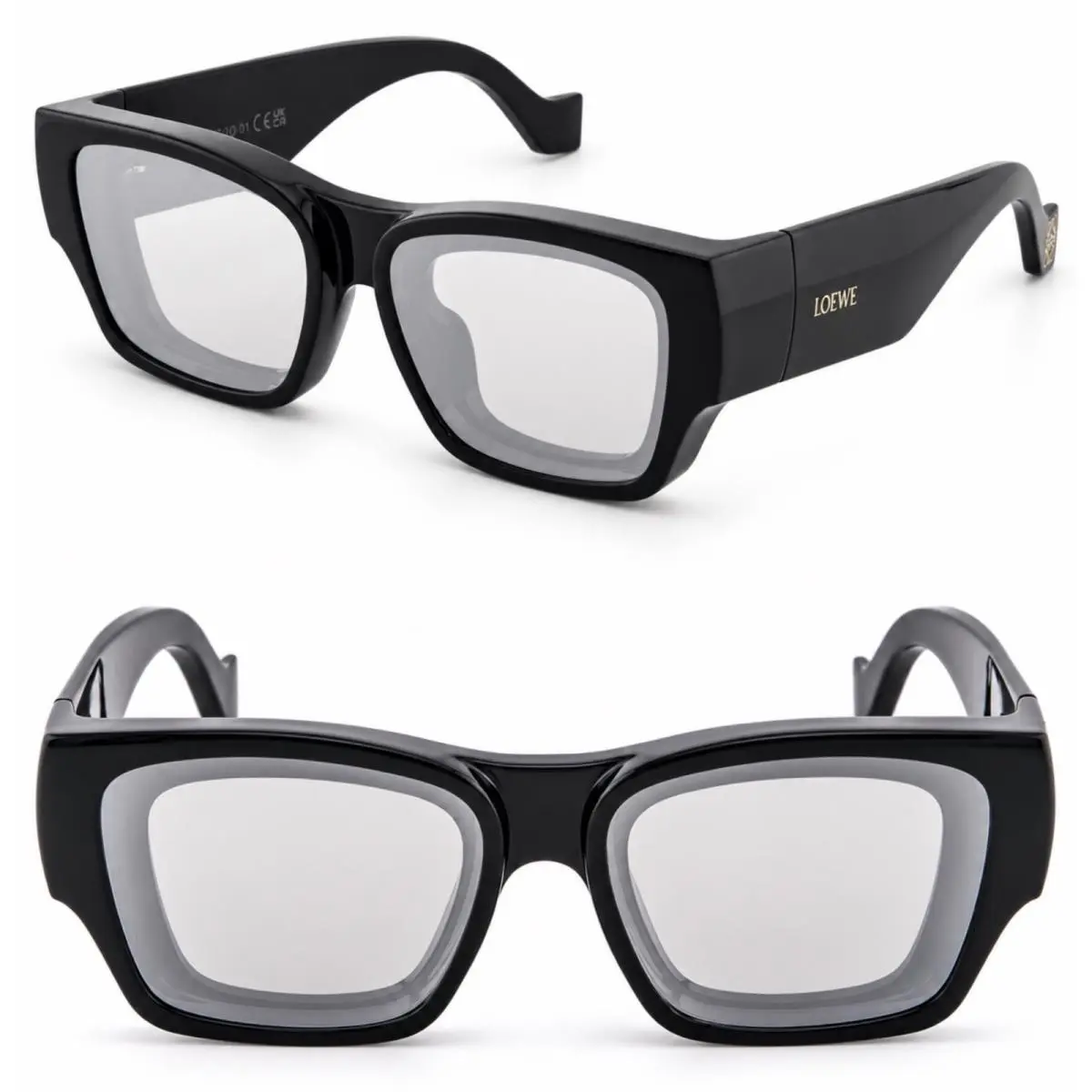 LW40172U Paula Ibiza Black Silver Mirror 40172 Unisex Chunky Sunglass 01C by Loewe