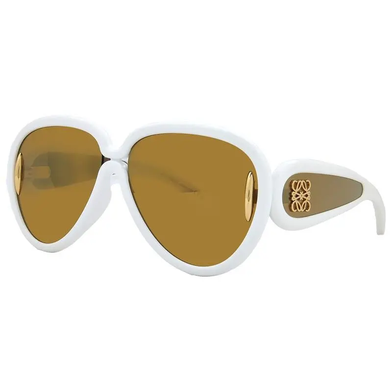 Loewe LW40132I 25G Women`s Sunglasses Ivory White Brown Gold Mirror 65mm