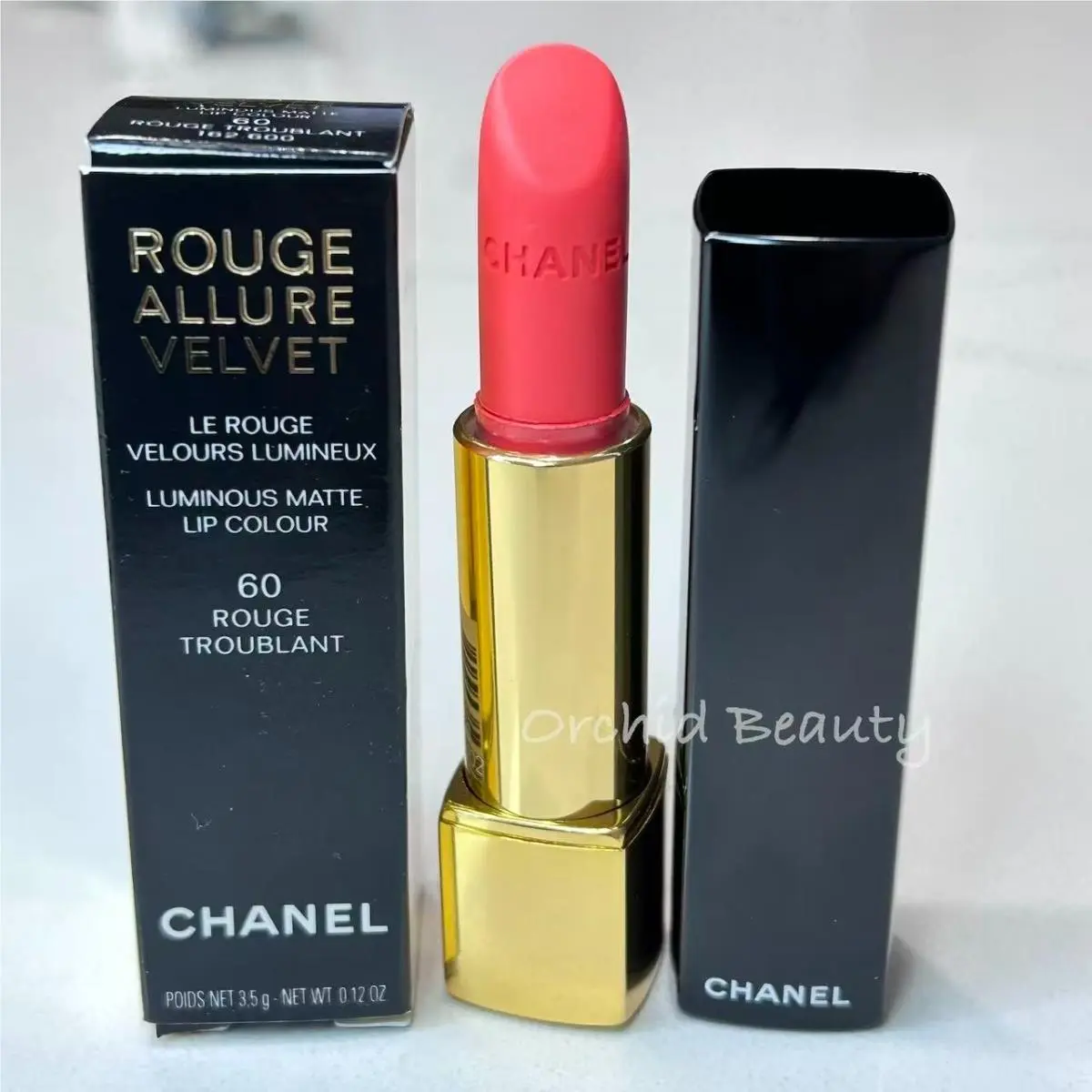 Chanel Rouge Allure Velvet Luminous Matte Lipstick 60 Rouge Troublant