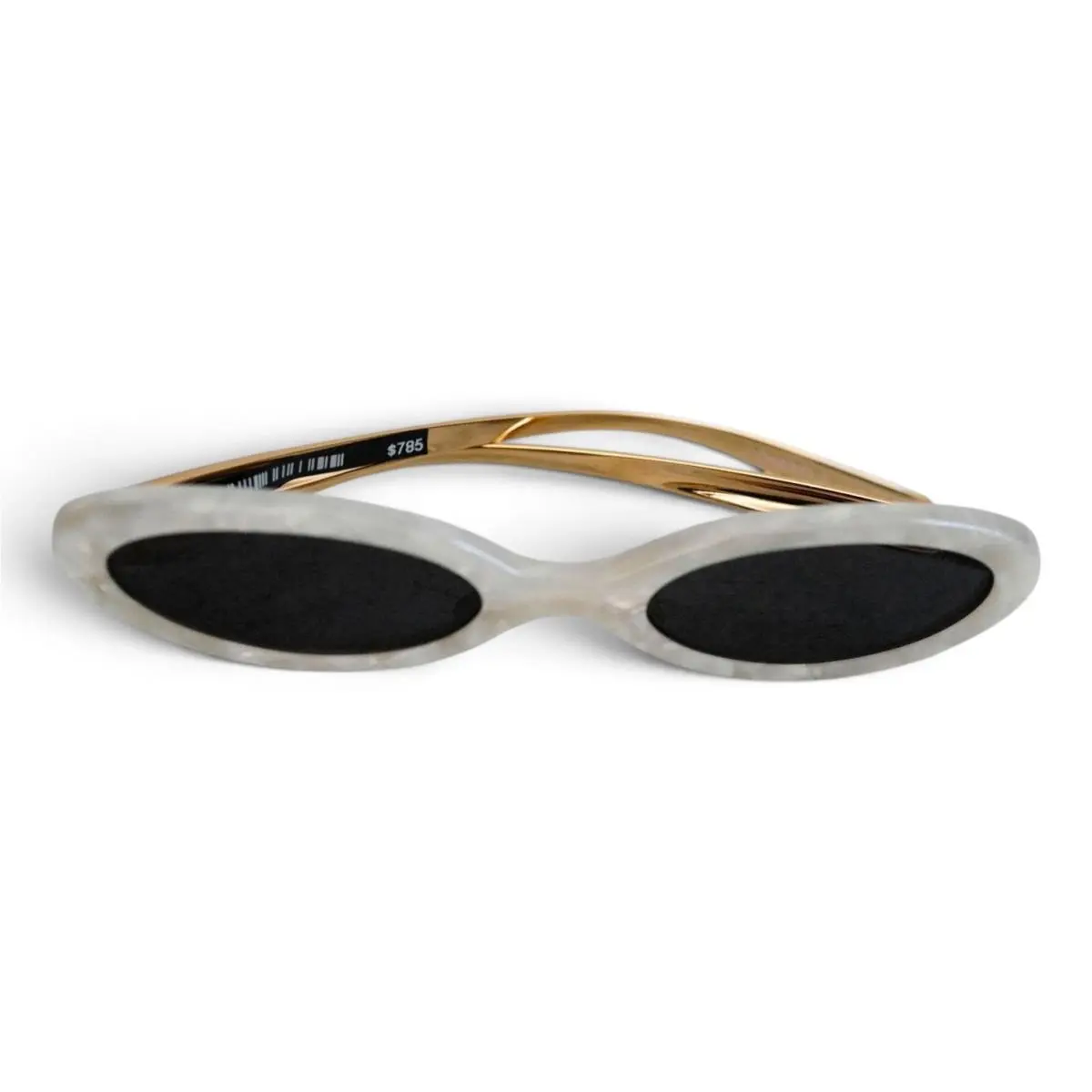 Chanel 26K Fall Winter Oval Sunglasses Blanc Acetate Frame Gray Lens 19mm