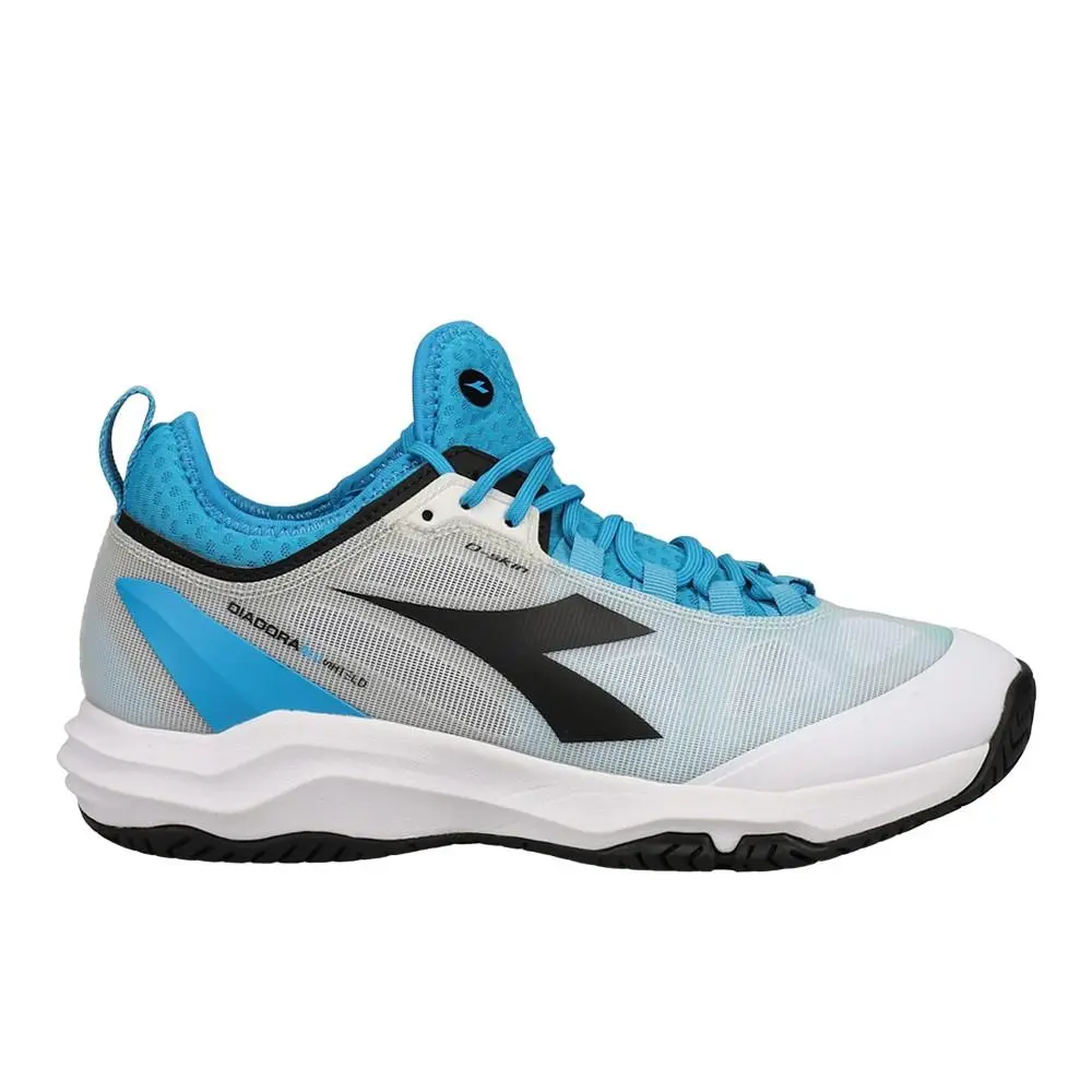 Diadora Speed Blushield Fly 3 Plus Ag Tennis Mens Black Blue White Sneakers A