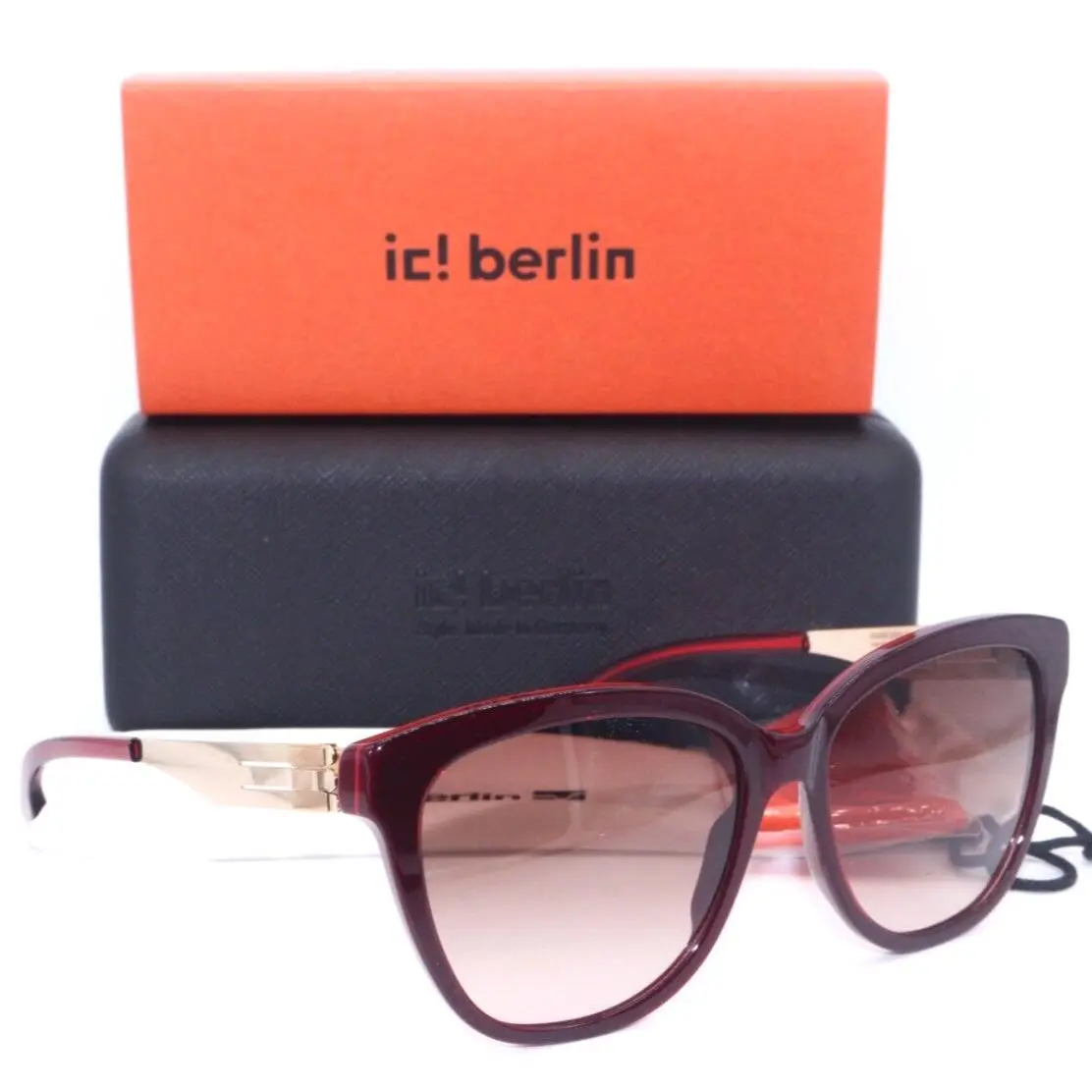 IC Berlin Juliet M. Rose Gold Violet/brown Gradient Lenses Sunglasses 54-17 by ic! berlin
