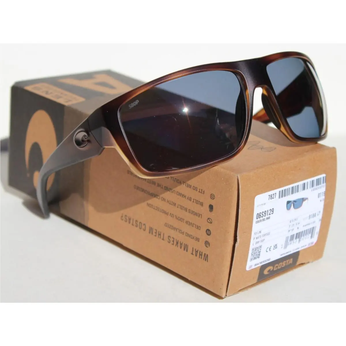 Fly Line 580P Polarized Sunglasses Matte Tortoise/gray 580 by Costa Del Mar
