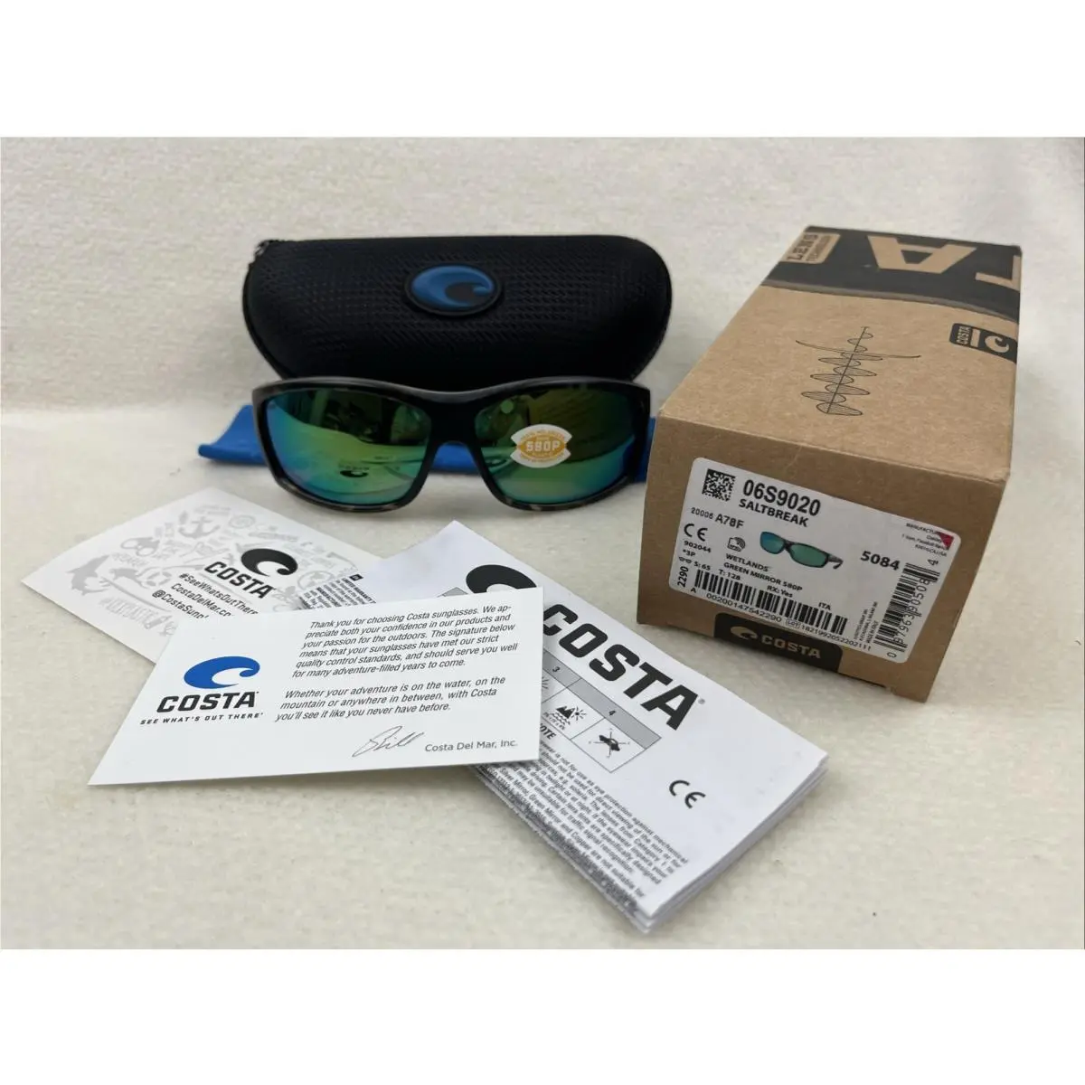 Saltbreak Matte Wetlands Green Mirror 580P Lens Polarized by Costa Del Mar