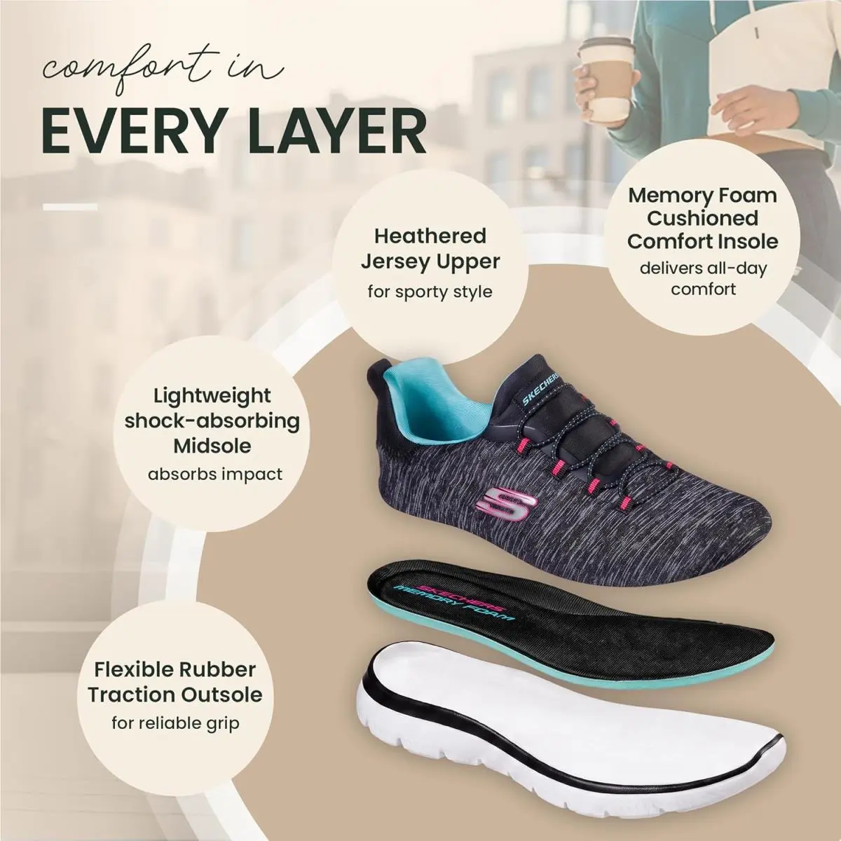 Skechers clothing - Summits Quick Getaway - Summits Quick Getaway - Multicolor, (Manufacturer): Black/Light Blue (UPC: 194880635596) 3