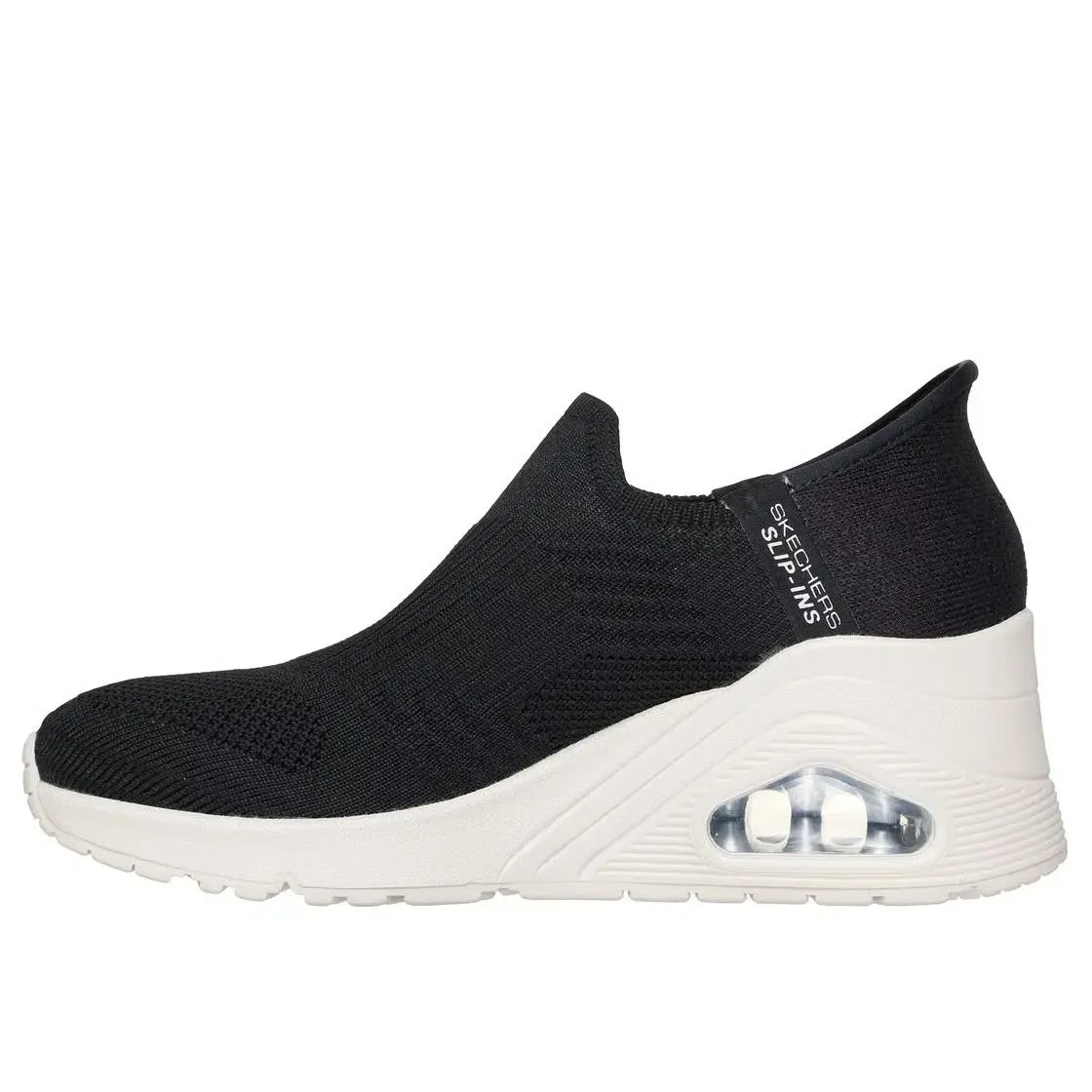 Skechers shoes - Slip-ins: Uno Wedge - Kickin` Knit - 177523 BLK - Black/White 1