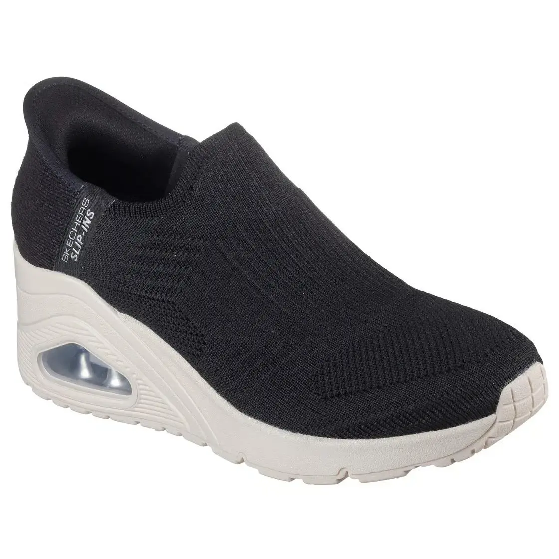 Skechers shoes - Slip-ins: Uno Wedge - Kickin` Knit - 177523 BLK - Black/White 5