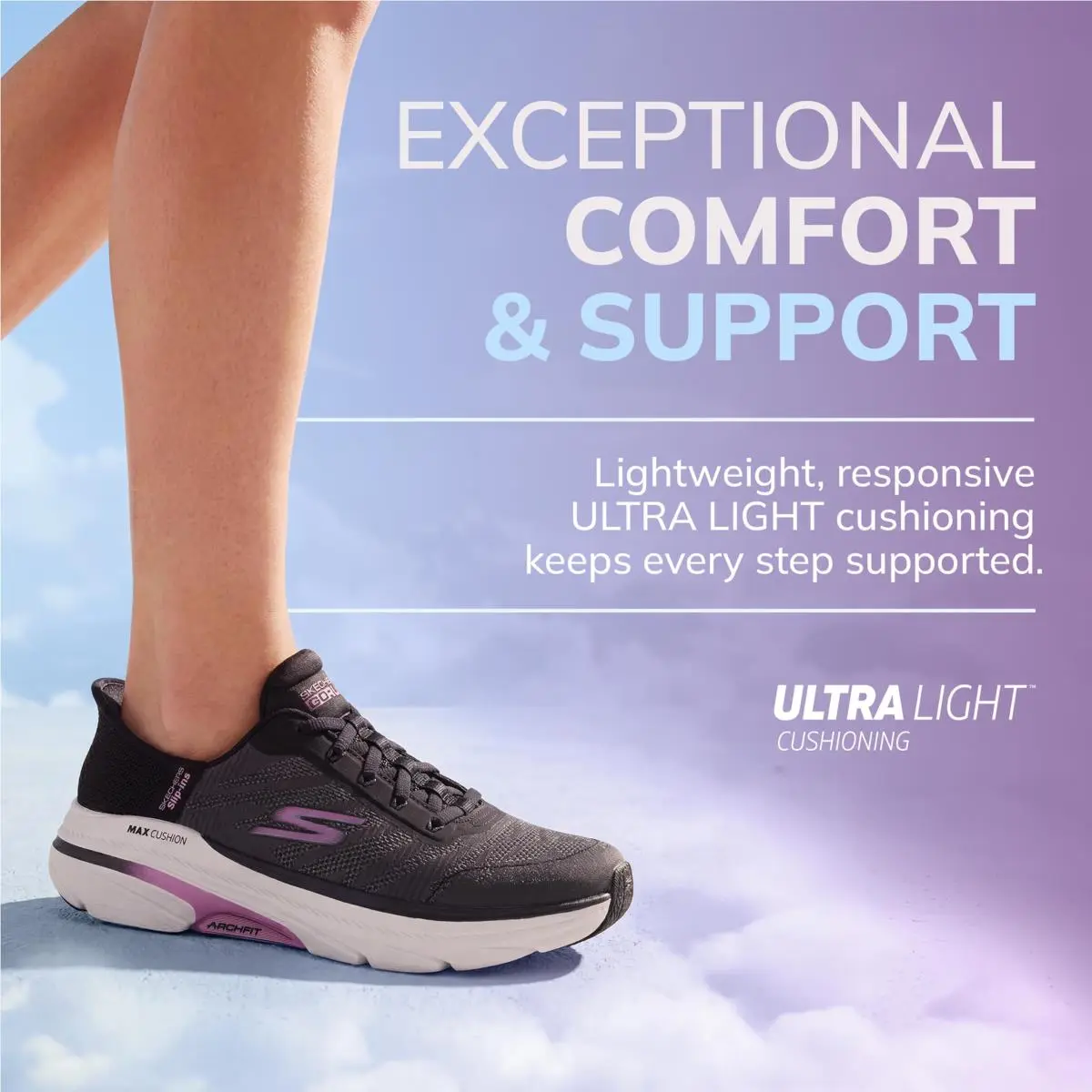 Skechers shoes - 128946-pch - 128946-PCH - black/lavender 3