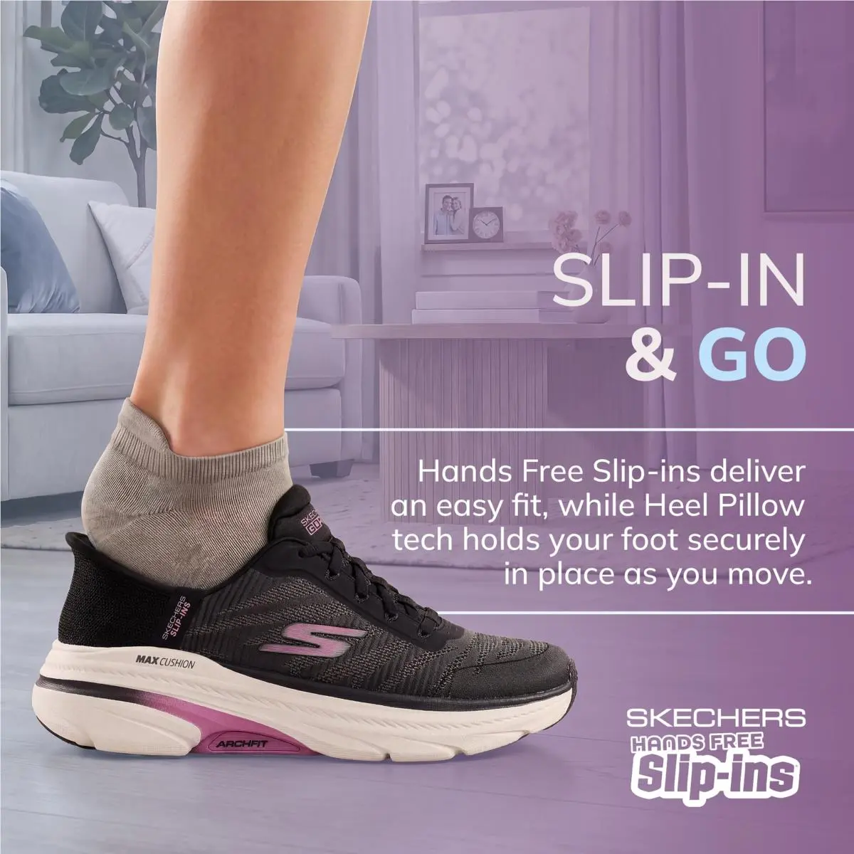 Skechers shoes - 128946-pch - 128946-PCH - black/lavender 7