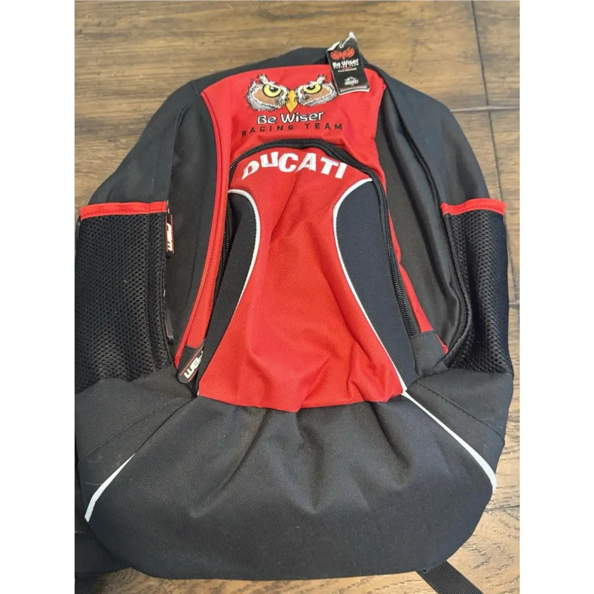 Red Black Be Wiser Racing Team Backpack by Ducati