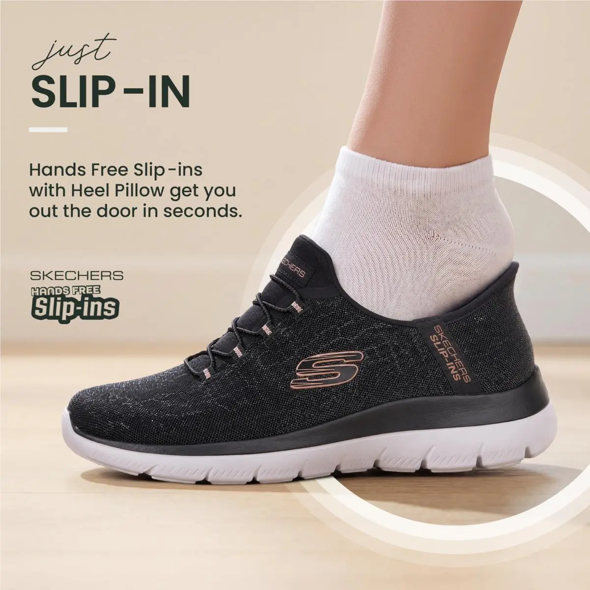 Skechers shoes - 150128w - 150128W - black rose gold 9
