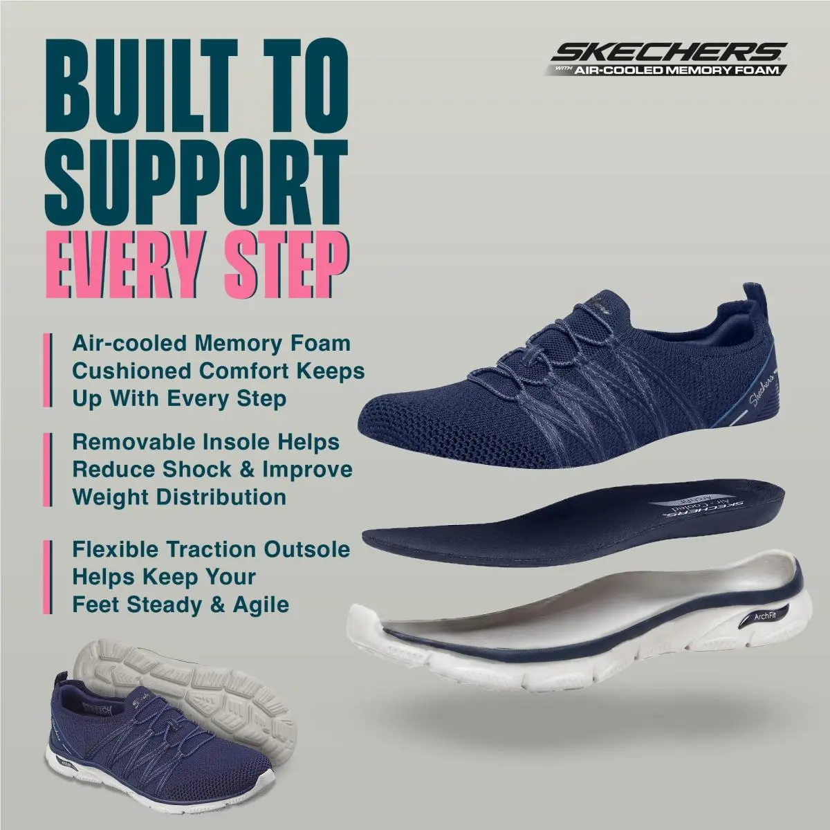 Skechers shoes - 100728-bbk - 100728-BBK - navy 2