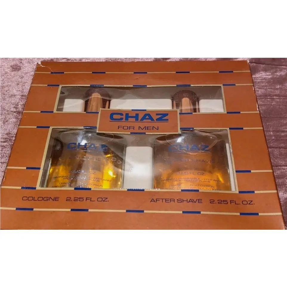 Vtg Chaz For Men Cologne After Shave Splash`s 2.25Floz Each Boxed  1990s by Revlon