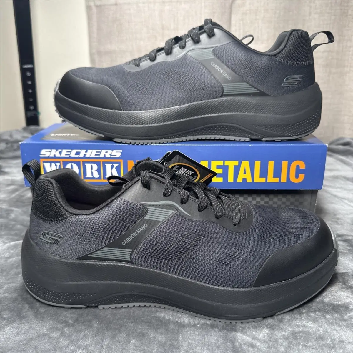 Transporter Lite Shoes Mens Size 10 Black Work Safety Sneakers 200263 by Skechers