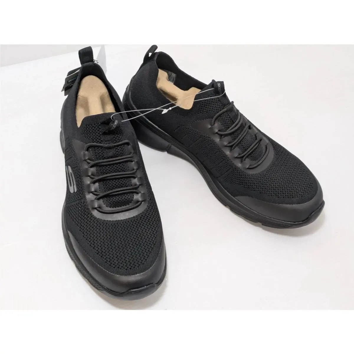 Stretch Fit Dual Lite Black Men`s Slip On Shoes Sneakers by Skechers
