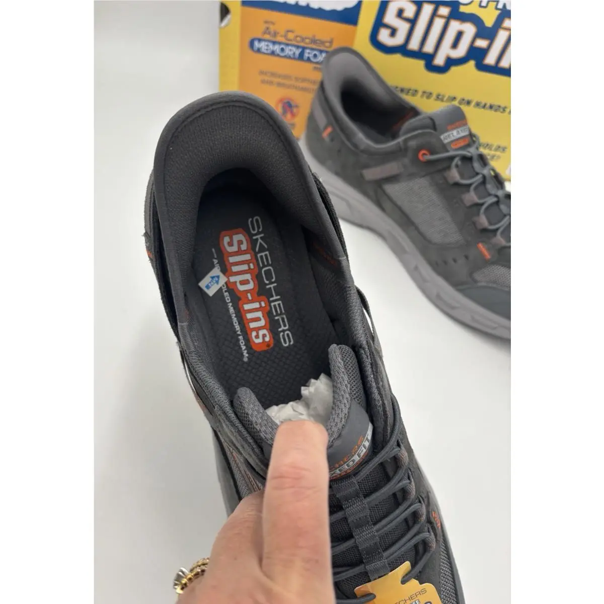 Skechers shoes - Skechers Hands Free Slip-in - Hands Free - Charcoal Orange 1