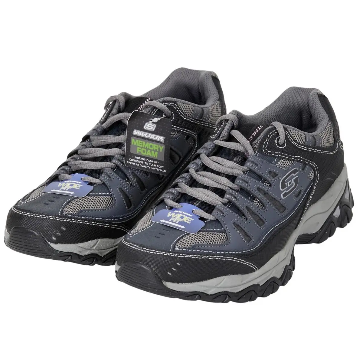 Skechers shoes - After Burn Memory Foam Wide Fit - Blue 2