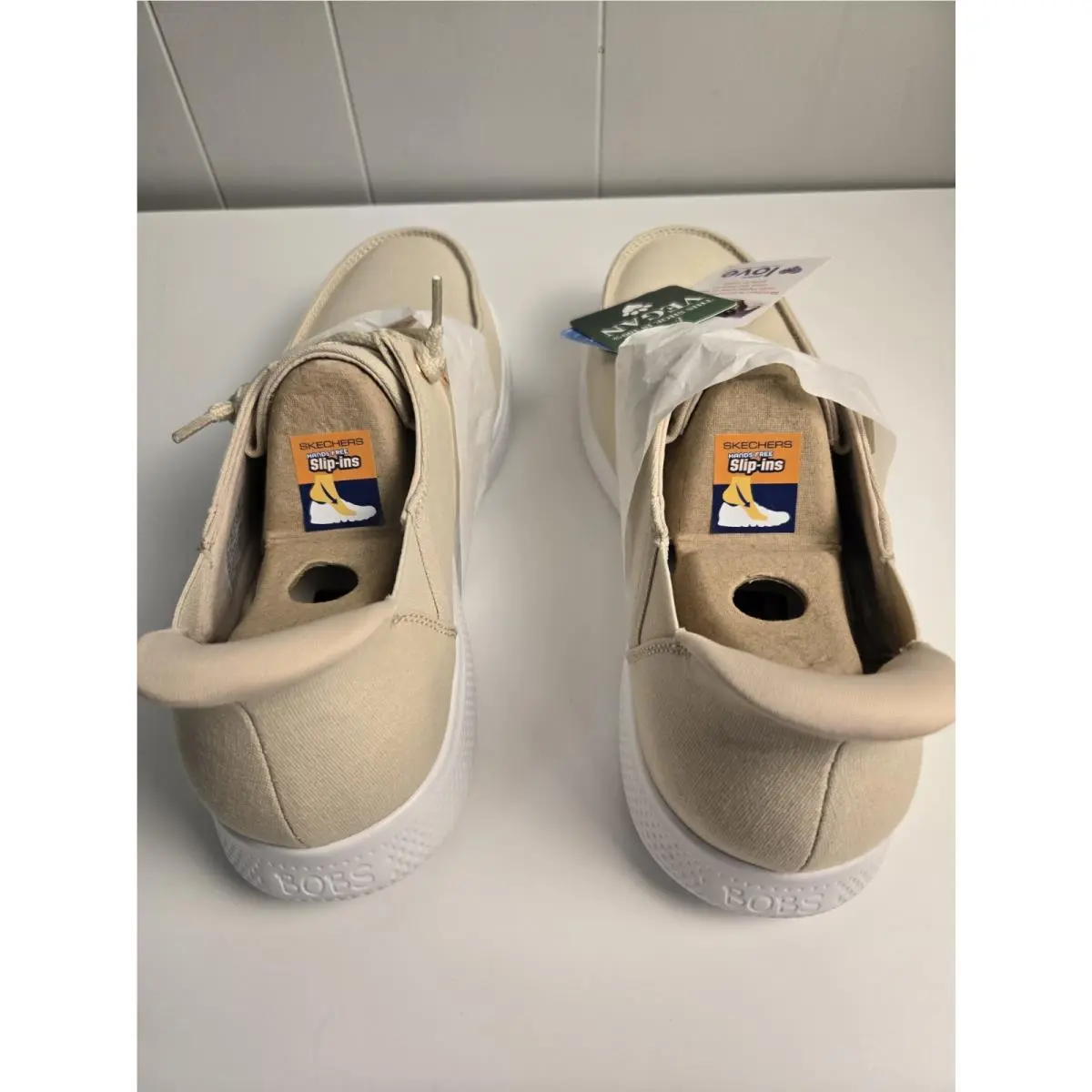 Skechers shoes - Skechers Hands Free Slip-Ins BOBS - Beige (UPC: 197627296494) 1