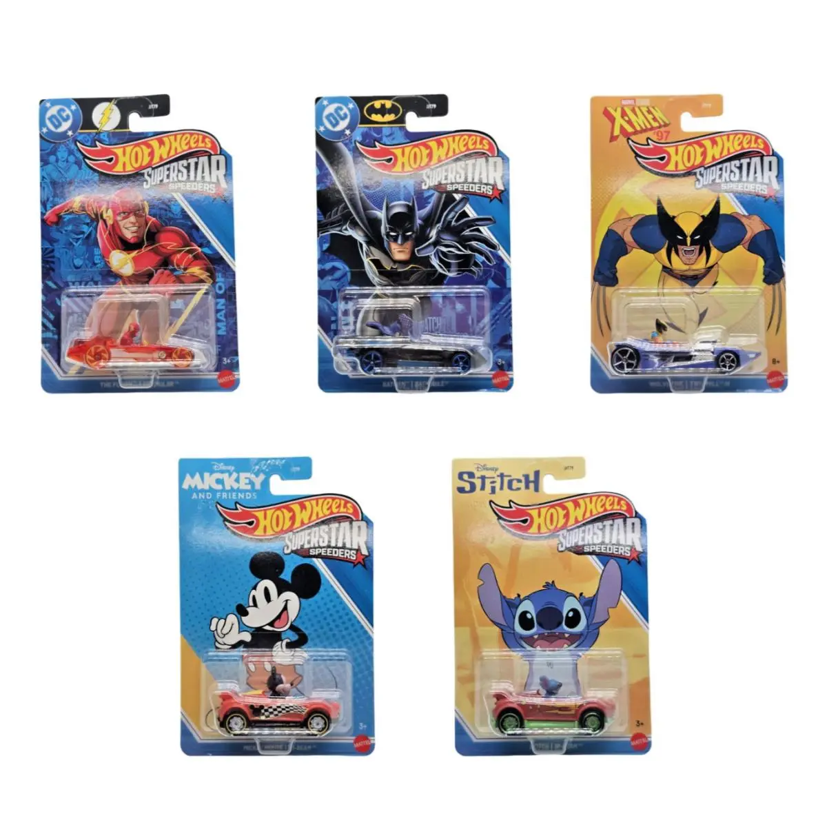 2026 Hot Wheels Superstar Speeders 5 Car Set Batman Mickey Stitch Vhtf