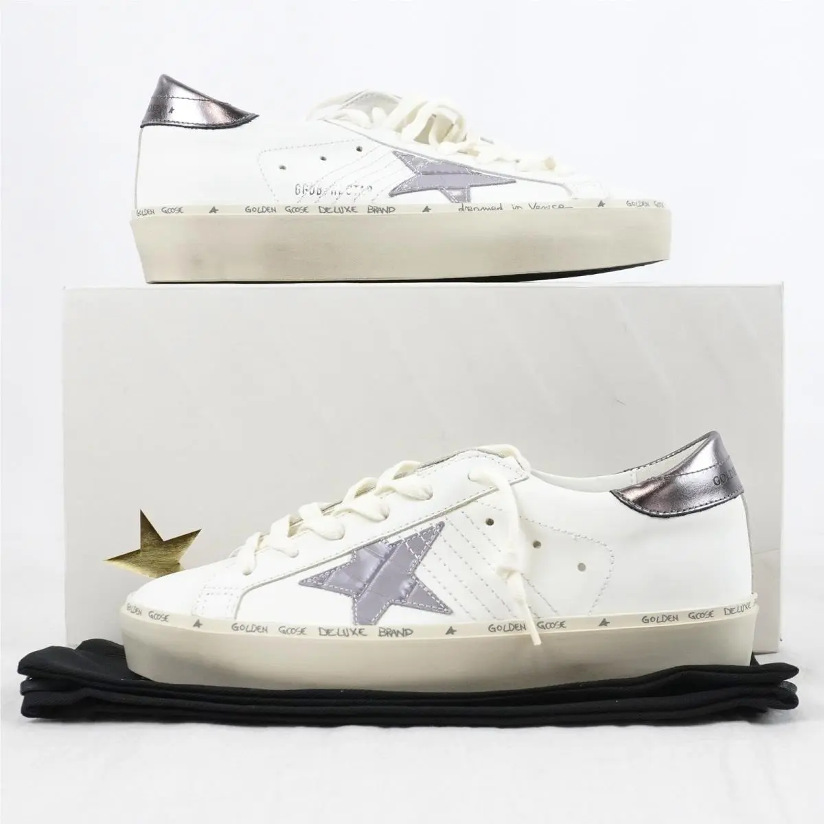 Hi Star Classic Sneakers In White/gray Lilac - Women`s Size EU 38 by Golden Goose
