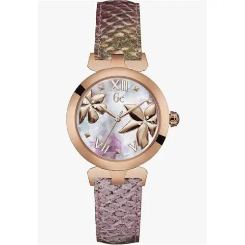 Collection Flower Lady-belle Leather Band Women`s Watch Y22002L3 by Guess