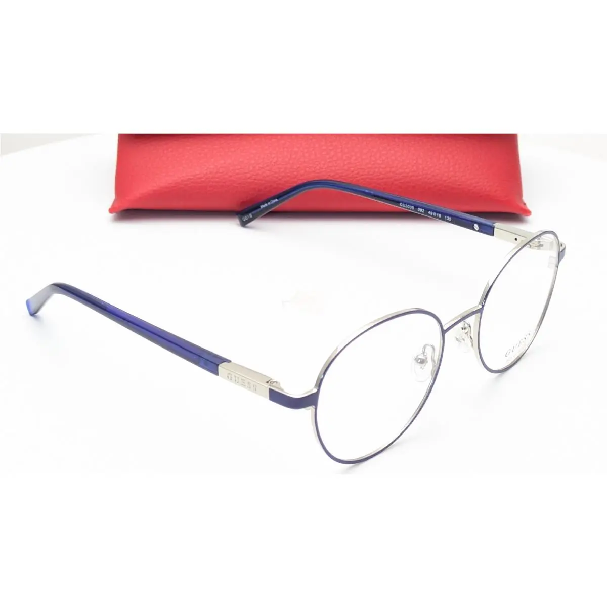 GU3030 092 Round Another Blue Women`s Eyeglasses 49mm by Guess