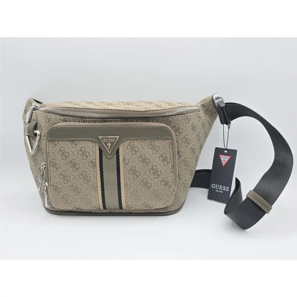 Milano 4G Logo Belt Bag Green Multi by Guess