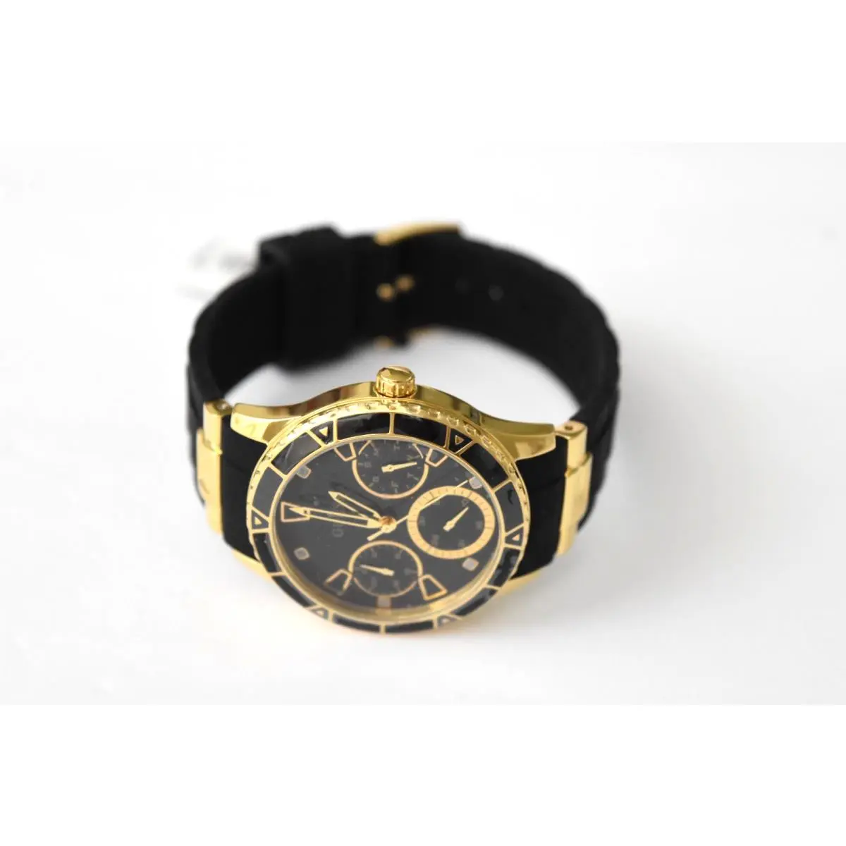 Women`s Black Silicone Gold IP SS U1157L1 Watch by Guess