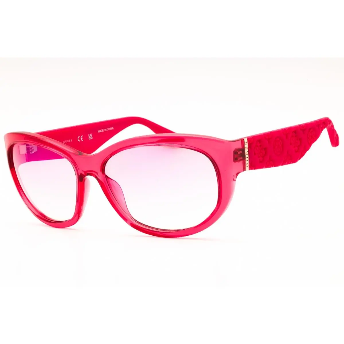 GU00131 72U Shiny Pink / Bordeaux Mirror 60mm Women`s Sunglasses by Guess