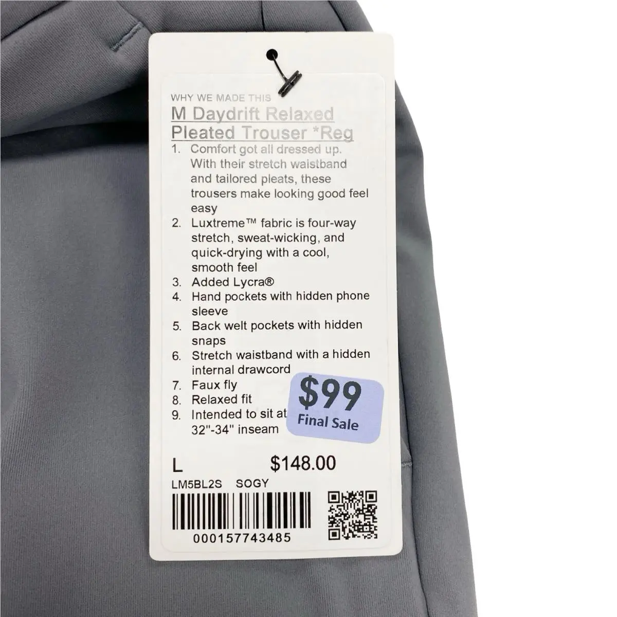 Lululemon clothing - Gray (UPC: 000157743485) 4
